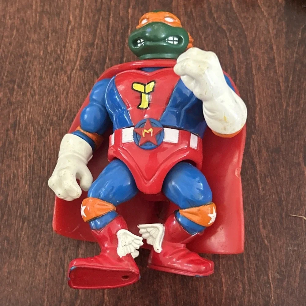 1993 Playmates TMNT Super Mike Michelangelo Sewer Heroes Action Figure Loose